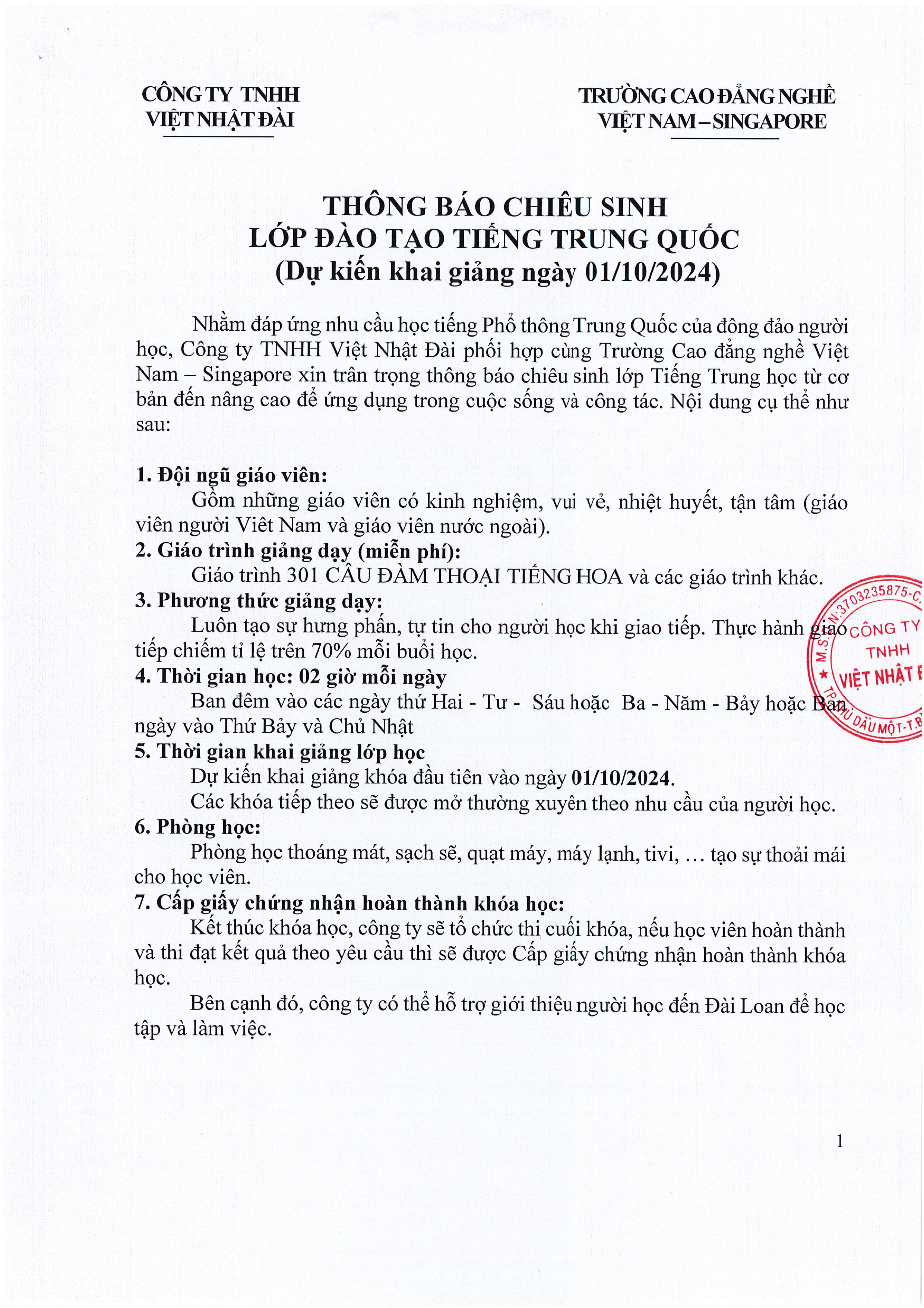 Thong bao chieu sinh lop dao tao tieng Trung Quoc-hình ảnh-0