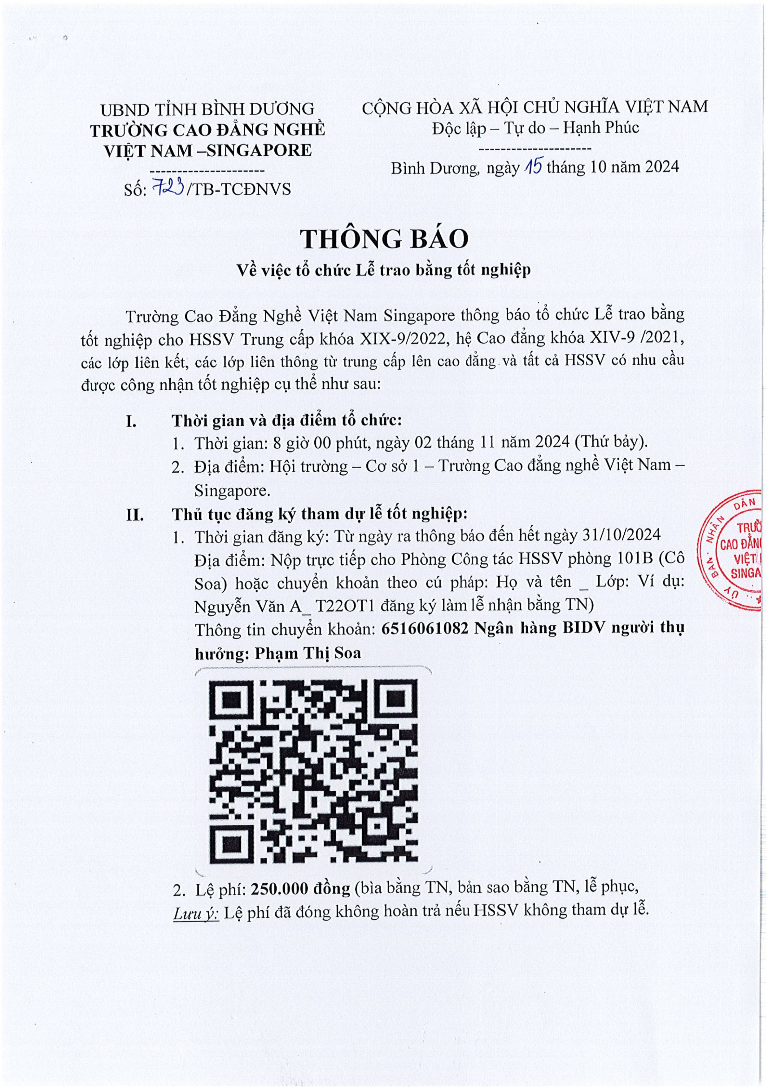 723 - TB vv to chuc Le trao bang Tot nghiep-hình ảnh-0